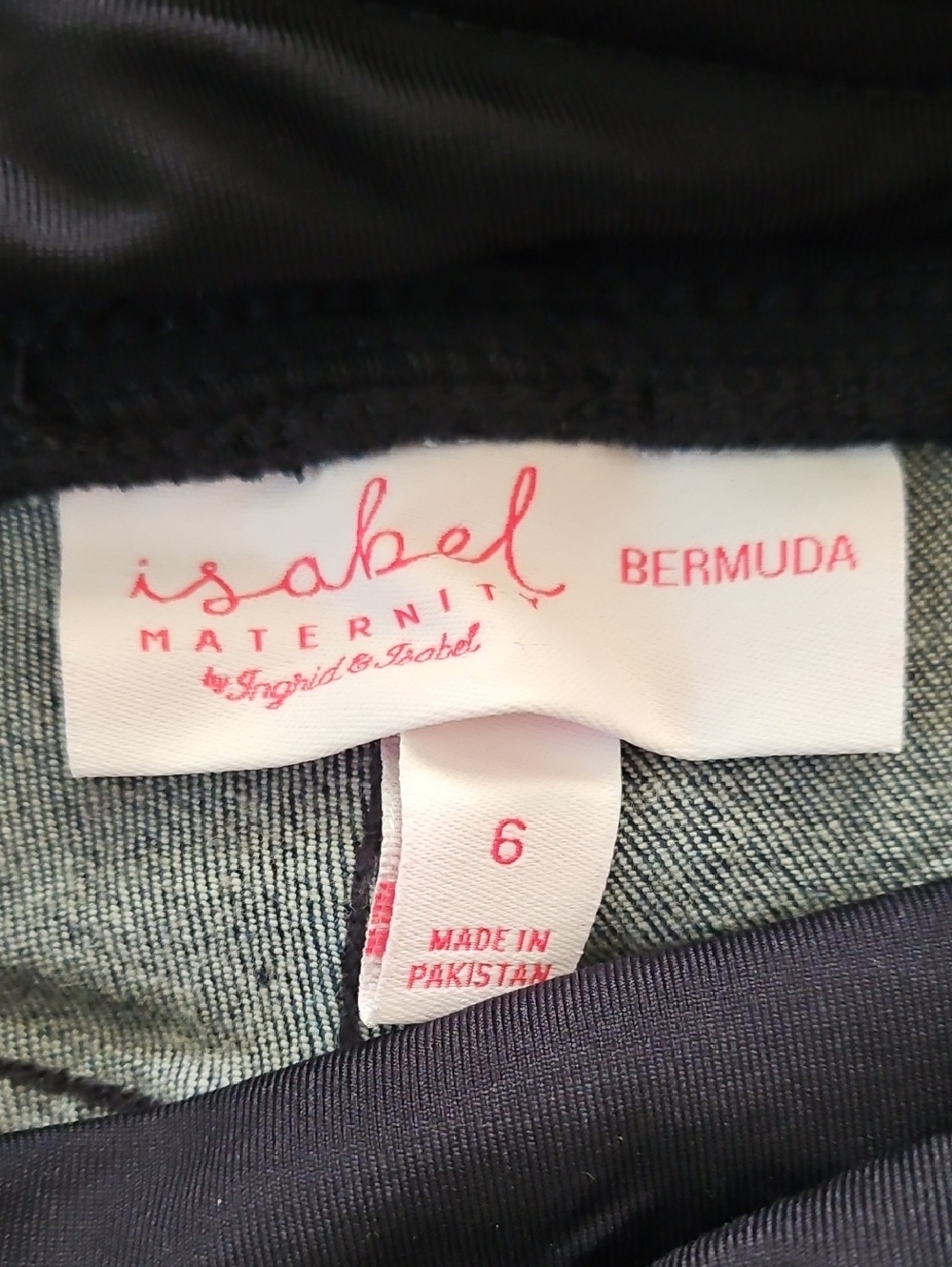 Isabel Maternity Bermuda Shorts- Crossover Panel Dark Wash - Size 6 - Picture 6 of 9